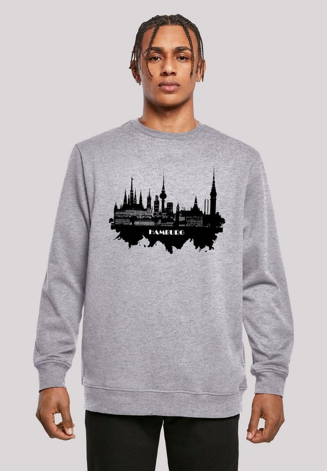 F4NT4STIC Kapuzenpullover Cities Collection - Hamburg skyline Print von F4NT4STIC
