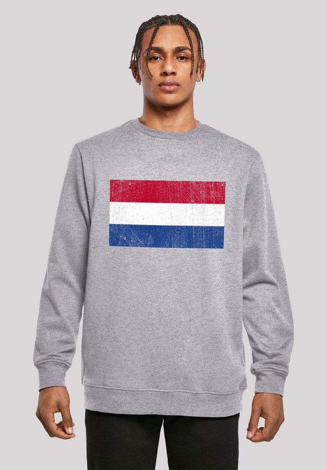F4NT4STIC Kapuzenpullover Netherlands NIederlande Holland Flagge distressed Print von F4NT4STIC