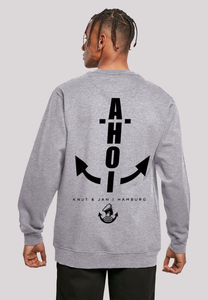 F4NT4STIC Kapuzenpullover Herren Sweatshirt Ahoi Anker Knut & Jan Hamburg Print von F4NT4STIC