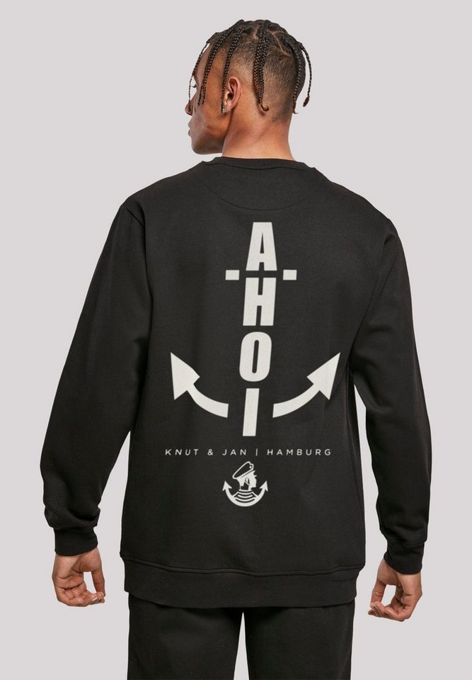 F4NT4STIC Kapuzenpullover Herren Sweatshirt Ahoi Anker Knut & Jan Hamburg Print von F4NT4STIC