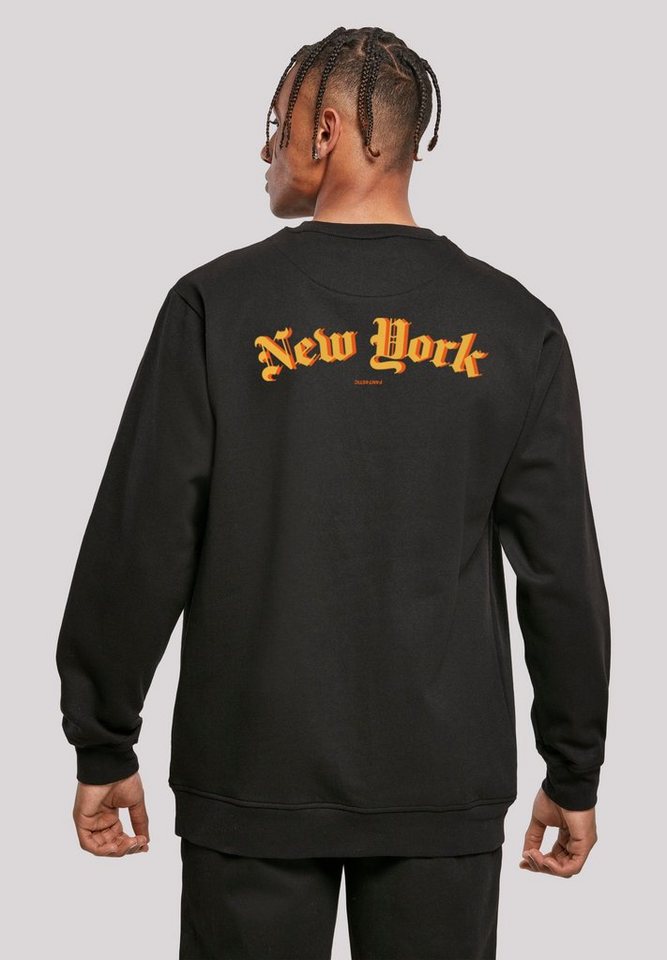 F4NT4STIC Kapuzenpullover New York Orange CREW Print von F4NT4STIC