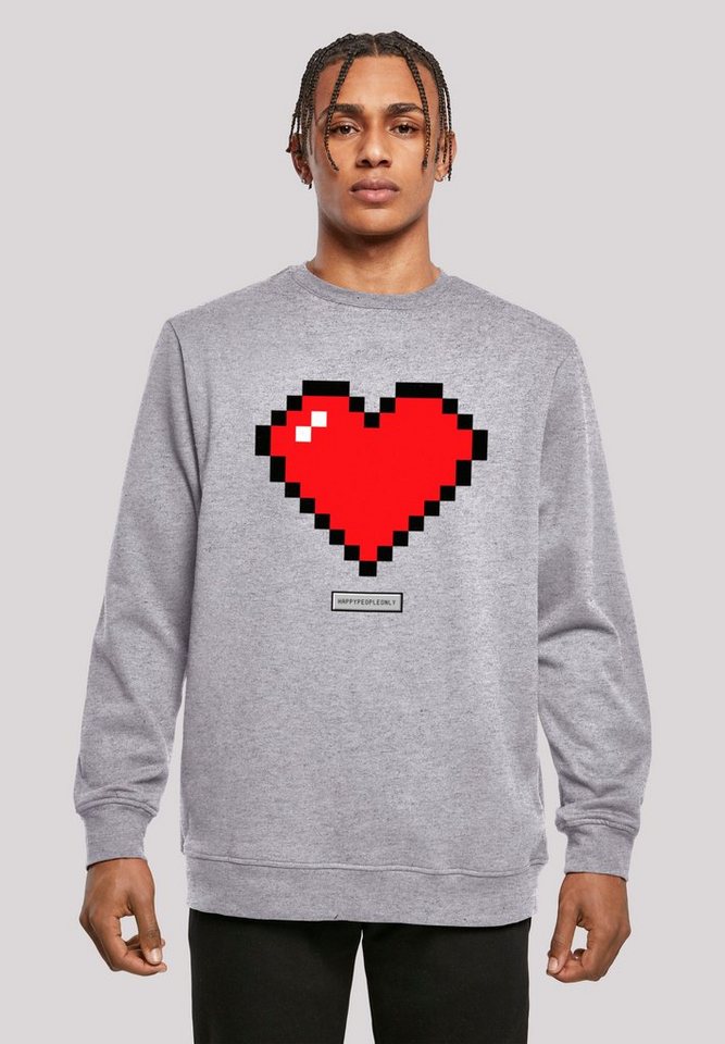 F4NT4STIC Kapuzenpullover Pixel Herz Good Vibes Happy People Print von F4NT4STIC