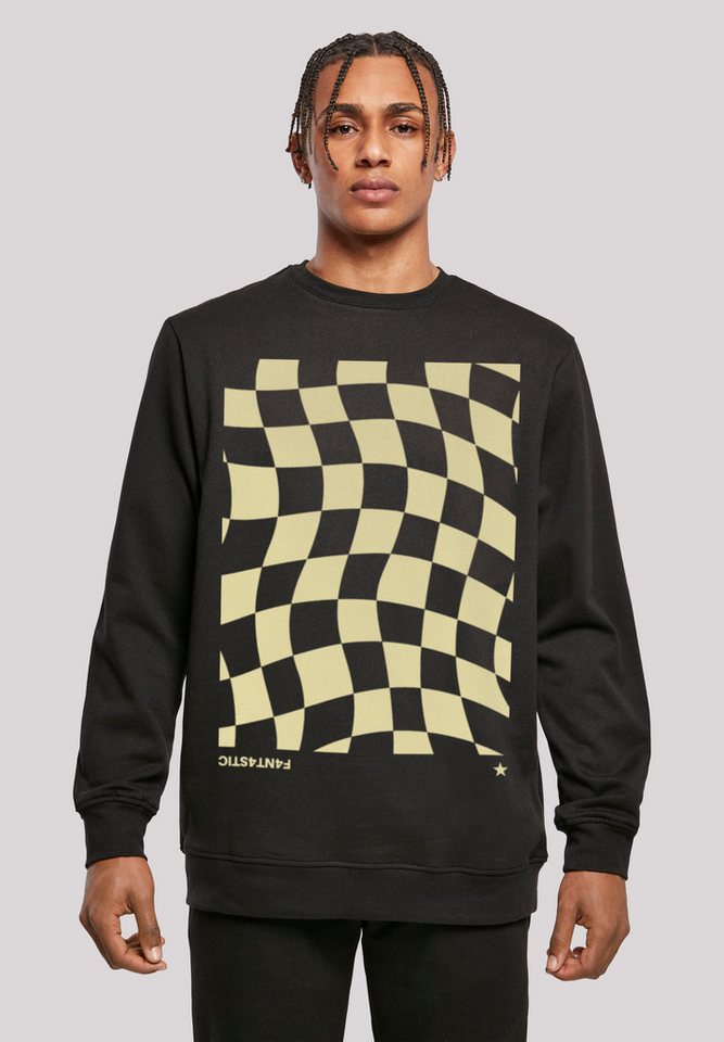 F4NT4STIC Kapuzenpullover Wavy Schach Muster Print von F4NT4STIC