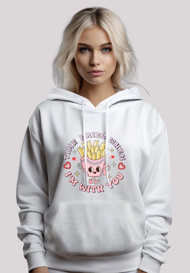 F4NT4STIC Kapuzenpullover Time Fries when I am with you Valentinstag Premium Qualität von F4NT4STIC