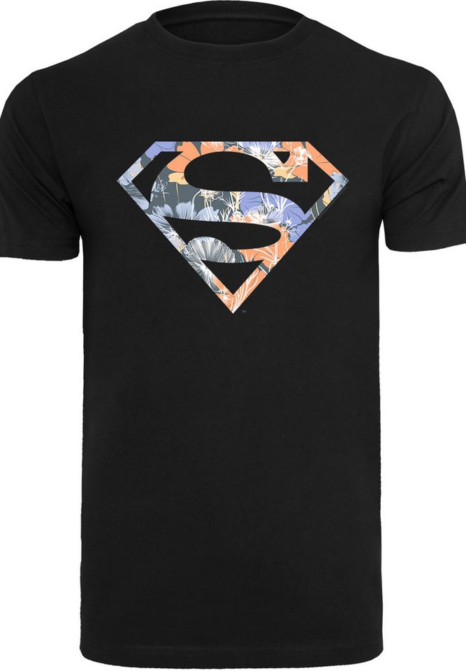 F4NT4STIC Kurzarmshirt F4NT4STIC Herren Superman Floral Logo 2 with T-Shirt Round Neck (1-tlg) von F4NT4STIC
