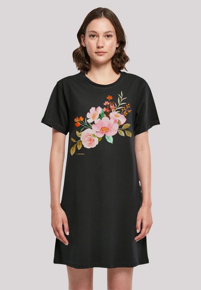 F4NT4STIC Shirtkleid Blumenmuster Damen T-Shirt Kleid Print von F4NT4STIC