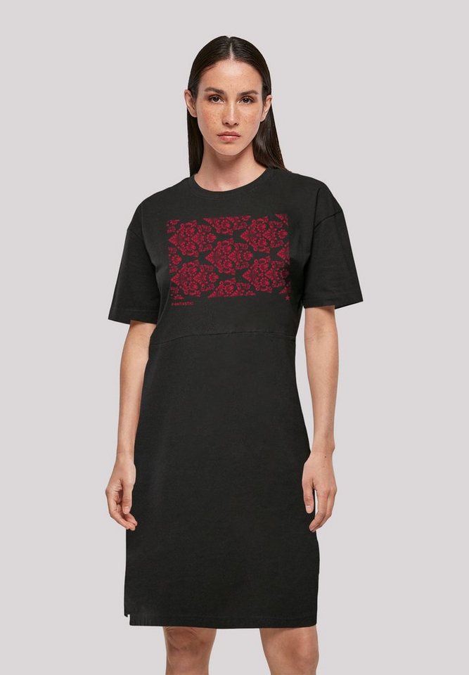 F4NT4STIC Shirtkleid Muster Blumen Rot Print von F4NT4STIC