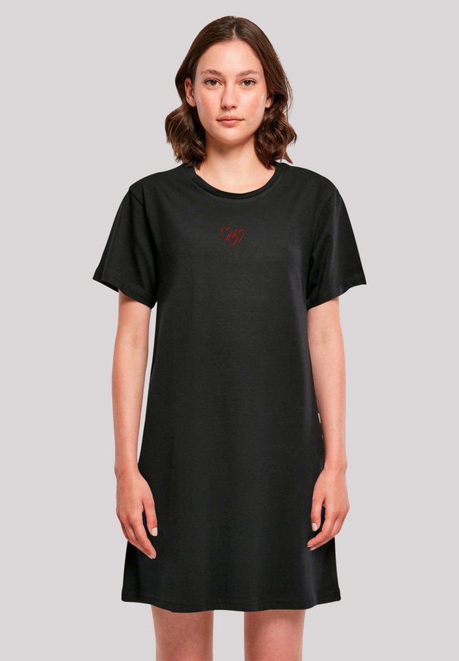 F4NT4STIC Shirtkleid Red Hearts Bestickt Premium Qualität von F4NT4STIC