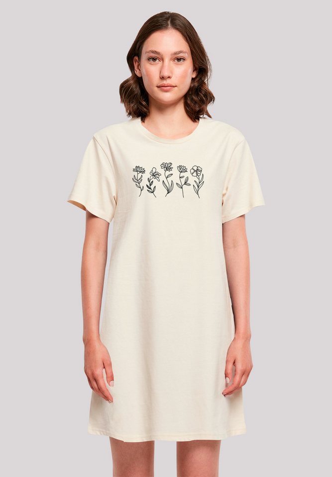 F4NT4STIC Shirtkleid Wildflower Minimalistic Bestickt Premium Qualität von F4NT4STIC
