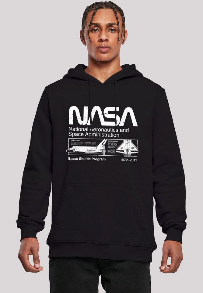 F4NT4STIC Sweatshirt NASA Classic Space Shuttle Black Herren,Premium Merch,Slim-Fit,Kapuzenpullover,Bedruckt von F4NT4STIC
