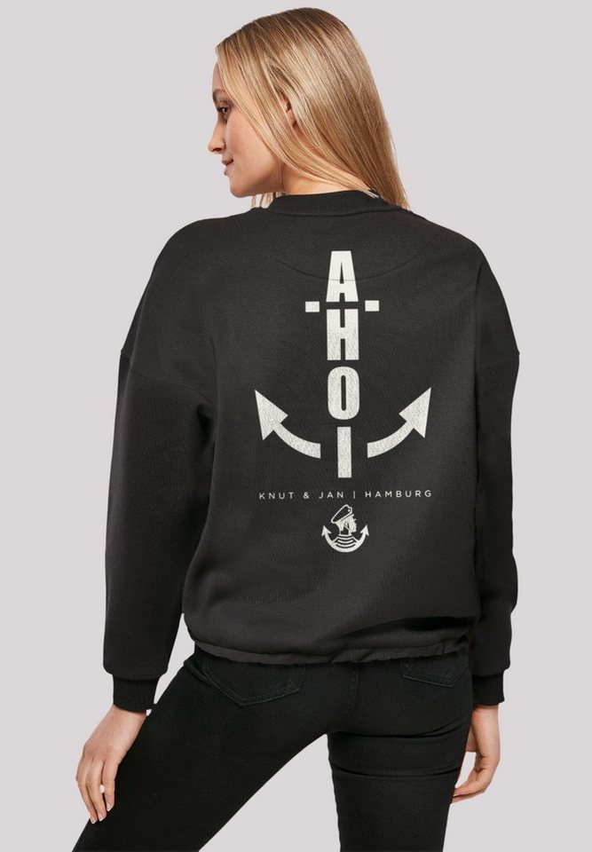 F4NT4STIC Sweatshirt Ahoi Anker Knut & Jan Hamburg Print von F4NT4STIC