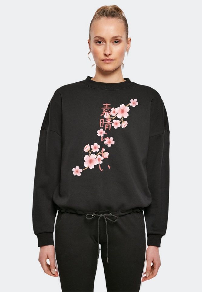 F4NT4STIC Sweatshirt Kirschblüten Asien Print von F4NT4STIC