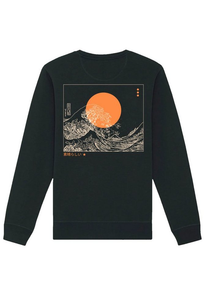 F4NT4STIC Sweatshirt Kanagawa Welle Japan Print von F4NT4STIC