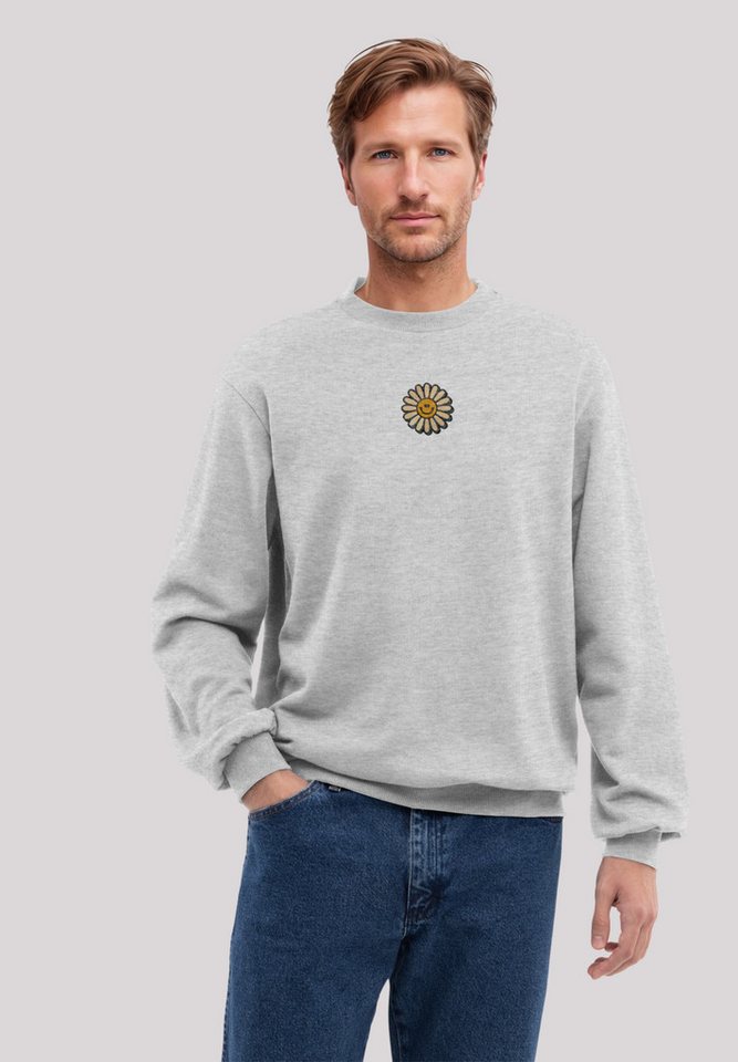 F4NT4STIC Sweatshirt Happy Flower Bestickt Premium Qualität von F4NT4STIC