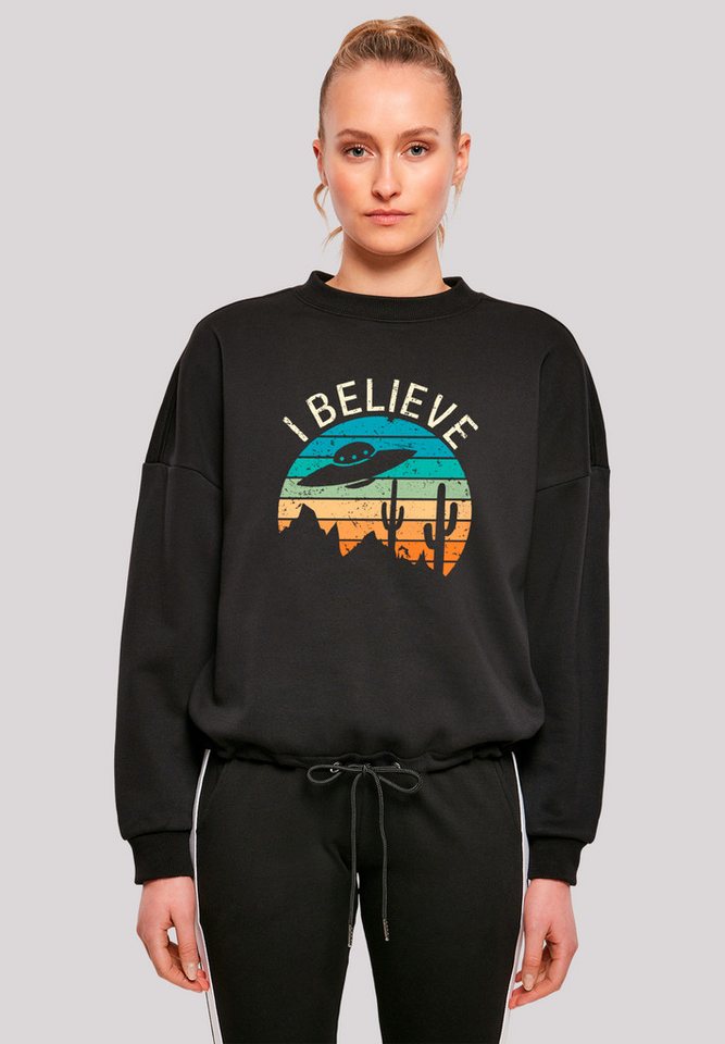 F4NT4STIC Sweatshirt I Believe UFO Alien Sonnenuntergang Premium Qualität von F4NT4STIC