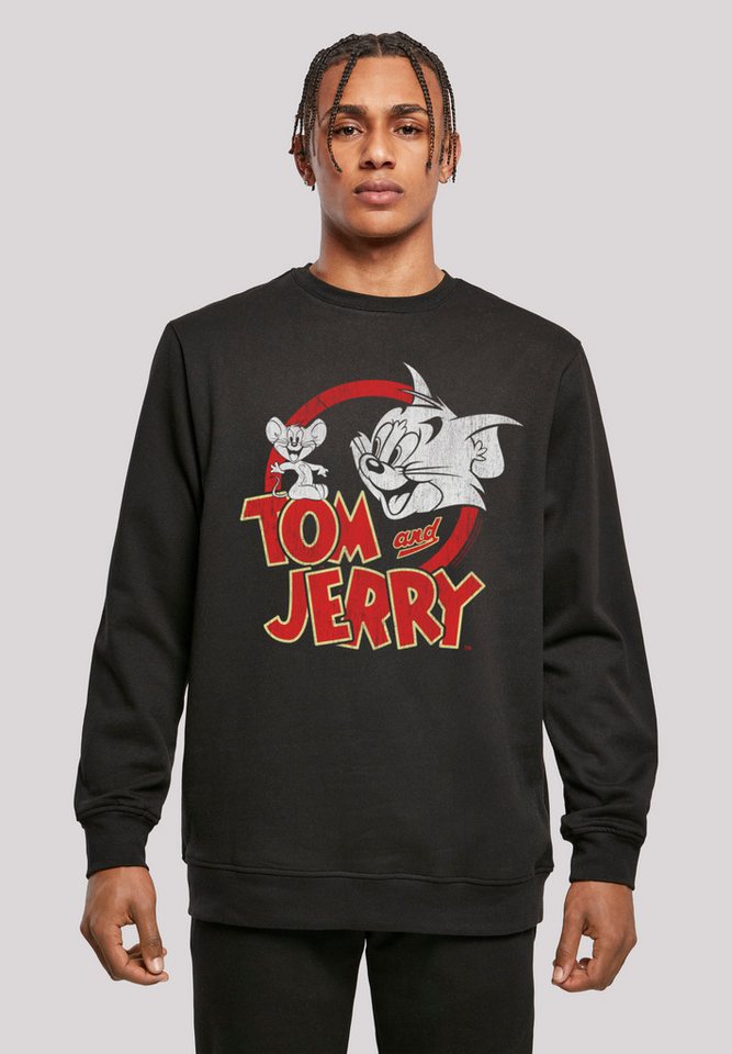 F4NT4STIC Sweatshirt Tom und Jerry Distressed Logo Print von F4NT4STIC
