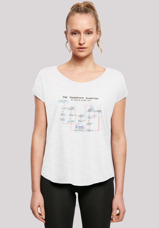F4NT4STIC T-Shirt Big Bang Theory Friendship Algorithm Damen,Premium Merch,Lang,Longshirt,Bedruckt von F4NT4STIC