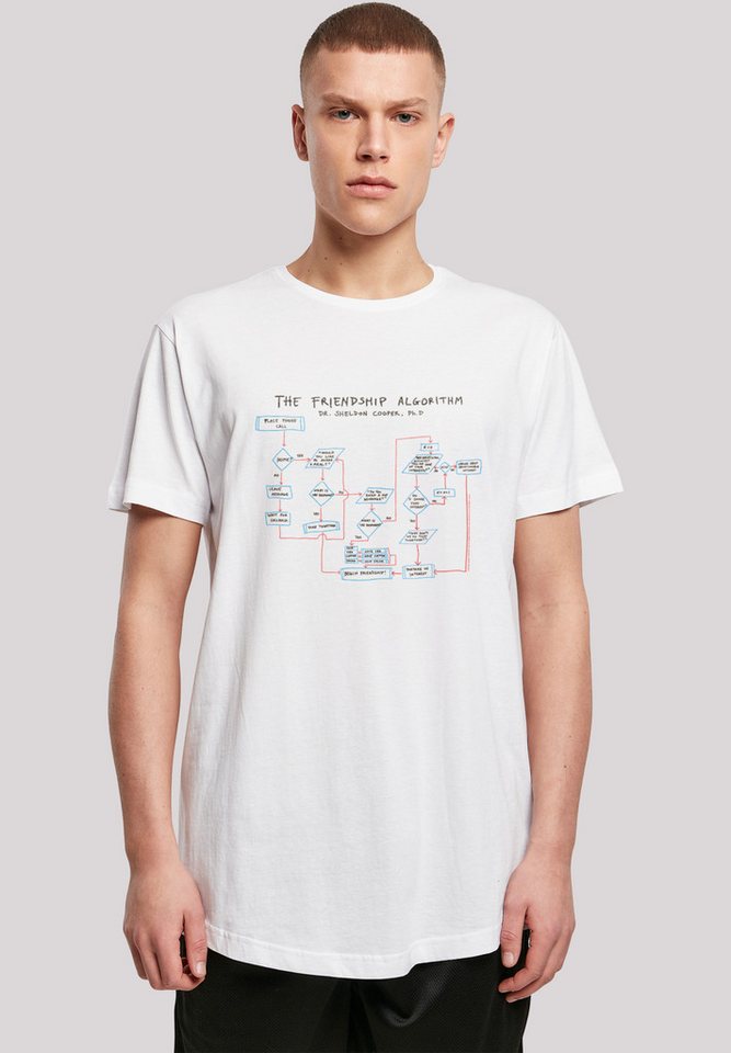 F4NT4STIC T-Shirt Big Bang Theory Friendship Algorithm Herren,Premium Merch,Lang,Longshirt,Bedruckt von F4NT4STIC