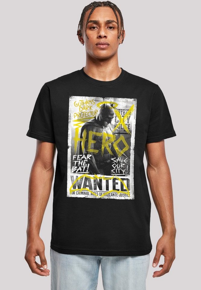 F4NT4STIC T-Shirt DC Comics Batman vs Superman Wanted Poster Herren,Premium Merch,Regular-Fit,Basic,Bedruckt von F4NT4STIC