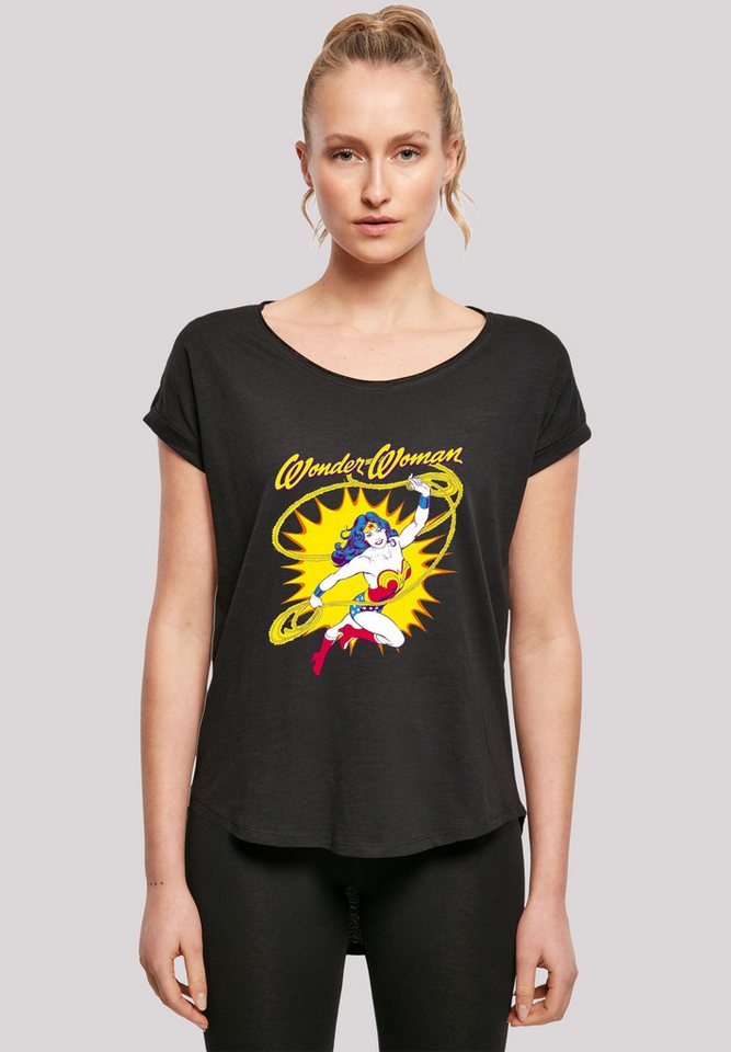 F4NT4STIC T-Shirt DC Comics Wonder Woman Vintage Leap Damen,Premium Merch,Lang,Longshirt,Bedruckt von F4NT4STIC