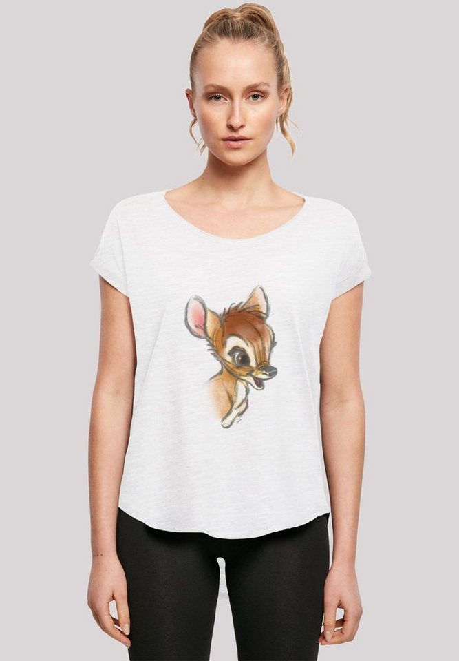 F4NT4STIC T-Shirt Disney Bambi Zeichnung Damen,Premium Merch,Lang,Longshirt,Bedruckt von F4NT4STIC