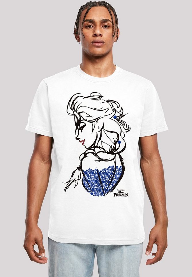 F4NT4STIC T-Shirt Disney Frozen Elsa Sketch Mono Herren,Premium Merch,Regular-Fit,Basic,Bedruckt von F4NT4STIC