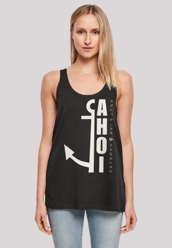 F4NT4STIC T-Shirt Ahoi Anker Knut & Jan Hamburg Print von F4NT4STIC