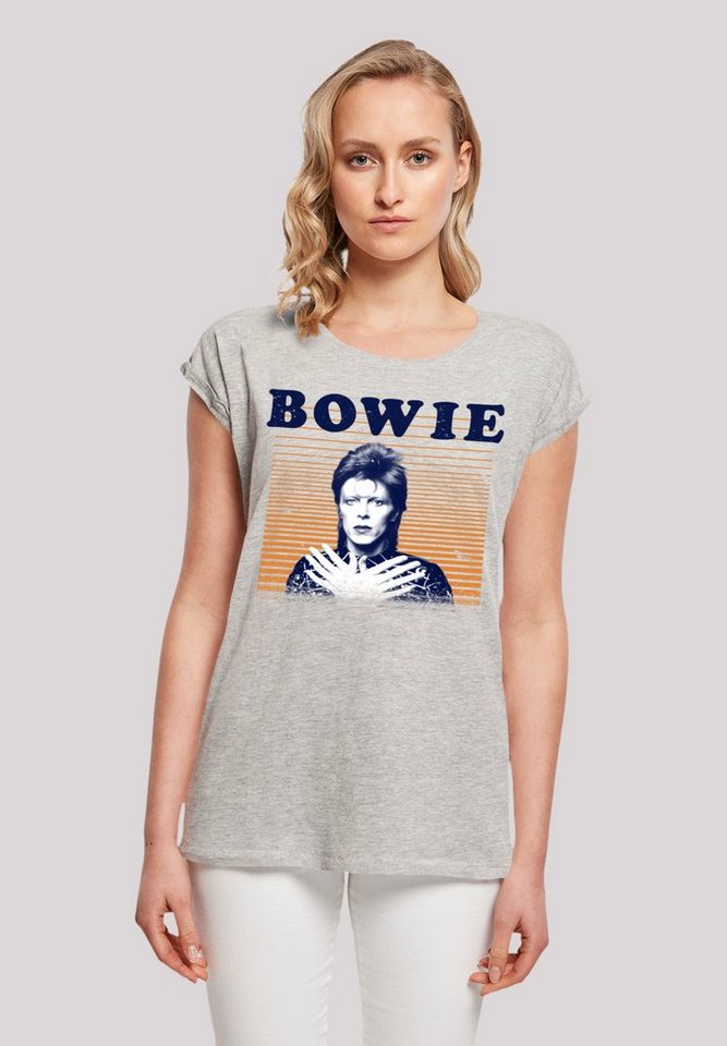 F4NT4STIC T-Shirt David Bowie Orange Stripes Print von F4NT4STIC