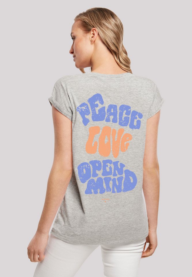 F4NT4STIC T-Shirt Peace Love and Open Mind Print von F4NT4STIC