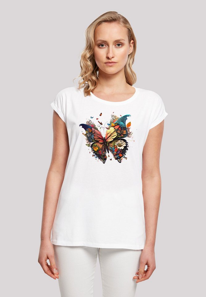 F4NT4STIC T-Shirt Schmetterling Bunt Print von F4NT4STIC