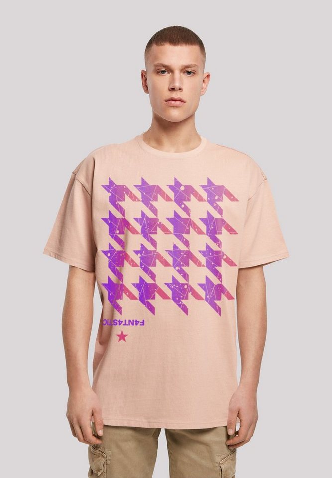 F4NT4STIC T-Shirt Hahnentritt Pink Print von F4NT4STIC