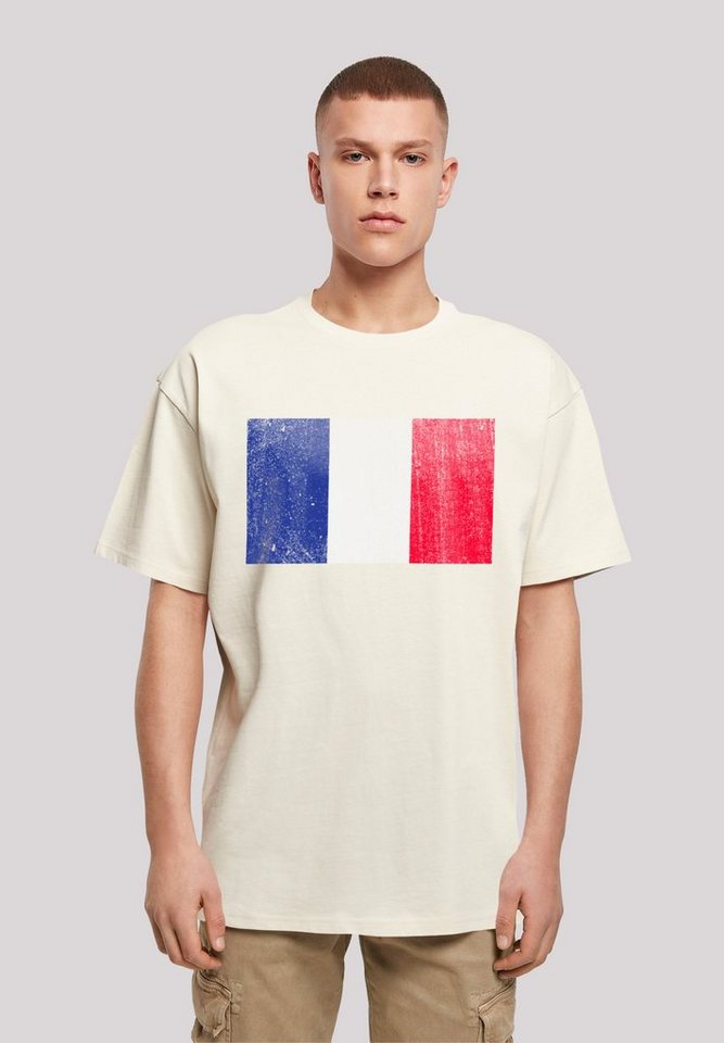 F4NT4STIC T-Shirt France Frankreich Flagge distressed Print von F4NT4STIC