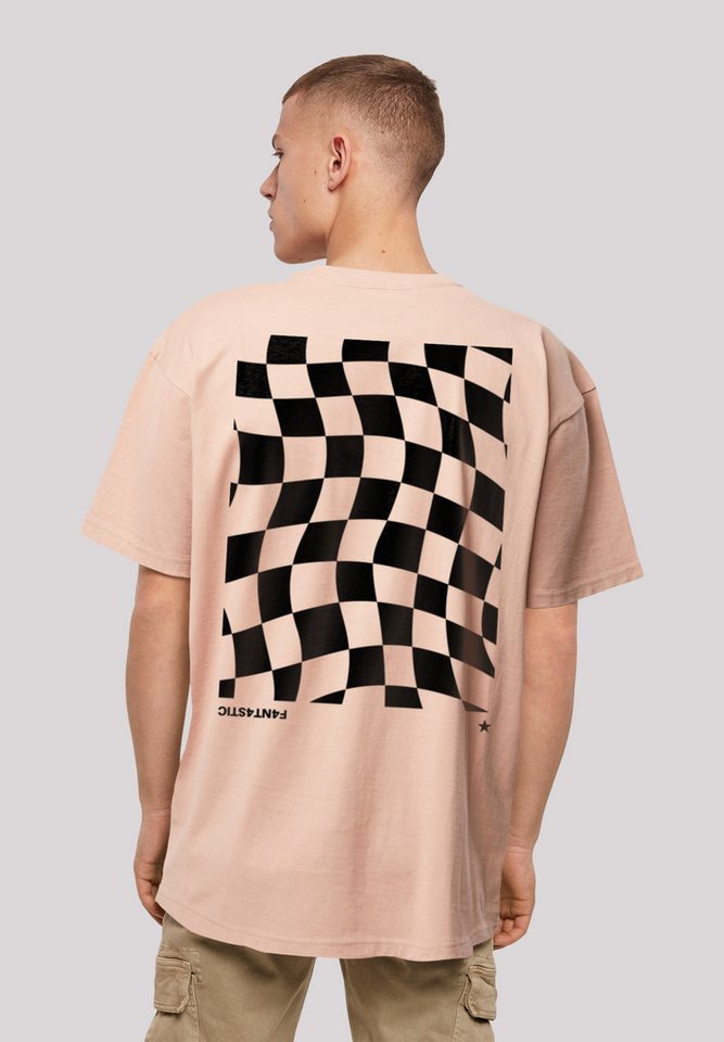 F4NT4STIC T-Shirt Wavy Schach Muster Print von F4NT4STIC