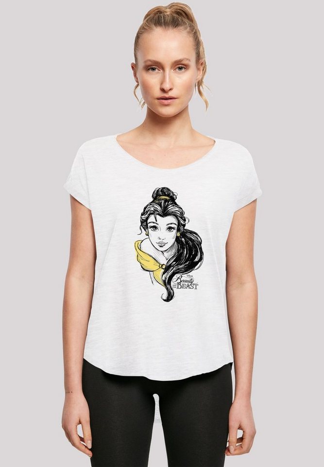 F4NT4STIC T-Shirt Belle Sketch Damen,Premium Merch,Lang,Longshirt,Bedruckt von F4NT4STIC