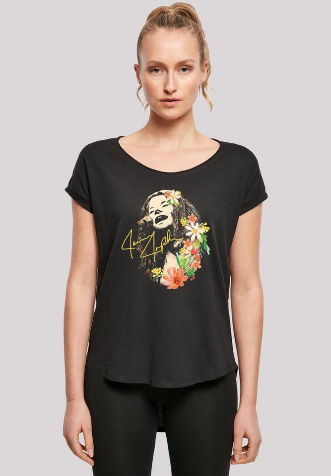 F4NT4STIC T-Shirt Janis Joplin Blumen' Print von F4NT4STIC