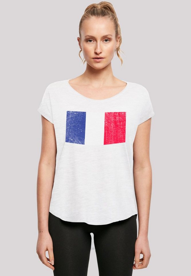 F4NT4STIC T-Shirt France Frankreich Flagge distressed Print von F4NT4STIC