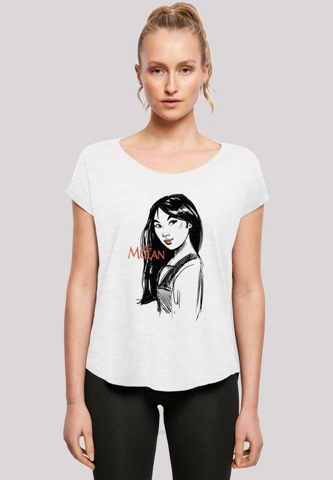 F4NT4STIC T-Shirt Mulan Sketch Damen,Premium Merch,Lang,Longshirt,Bedruckt von F4NT4STIC