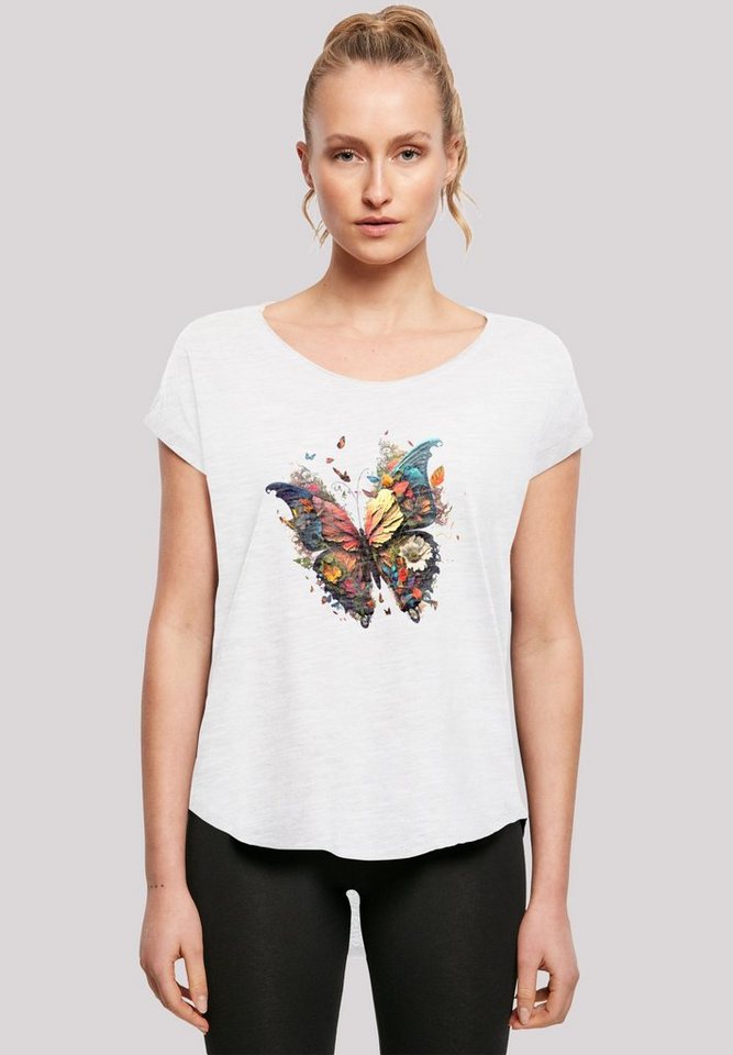 F4NT4STIC T-Shirt Schmetterling Bunt Print von F4NT4STIC