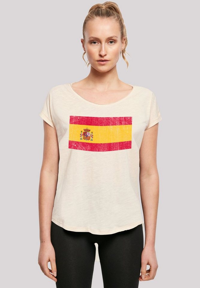 F4NT4STIC T-Shirt Spain Spanien Flagge distressed Print von F4NT4STIC