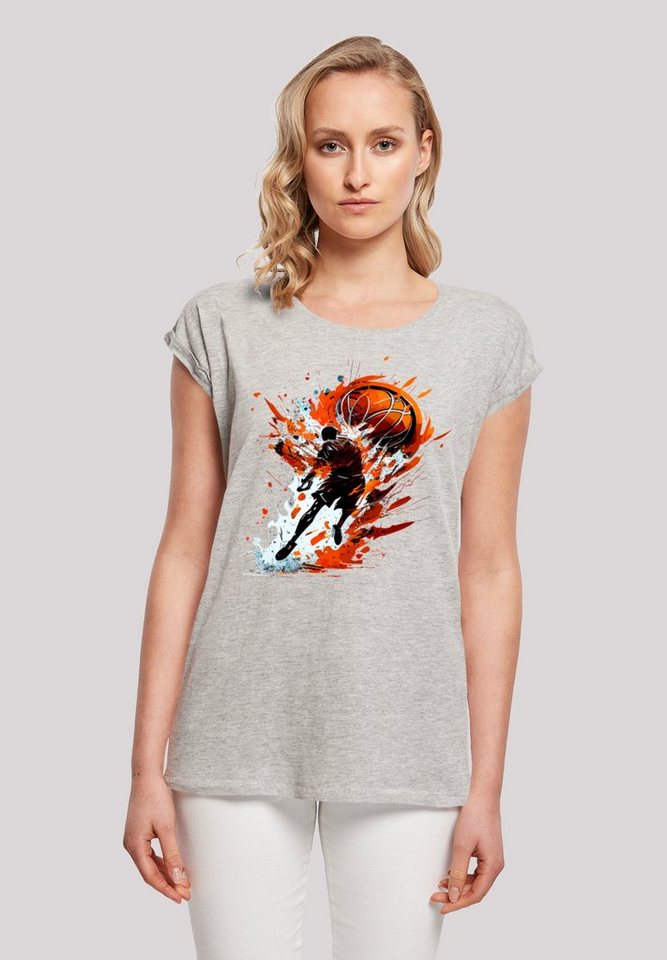 F4NT4STIC T-Shirt Basketball Splash Orange Sport SHORT SLEEVE Print von F4NT4STIC