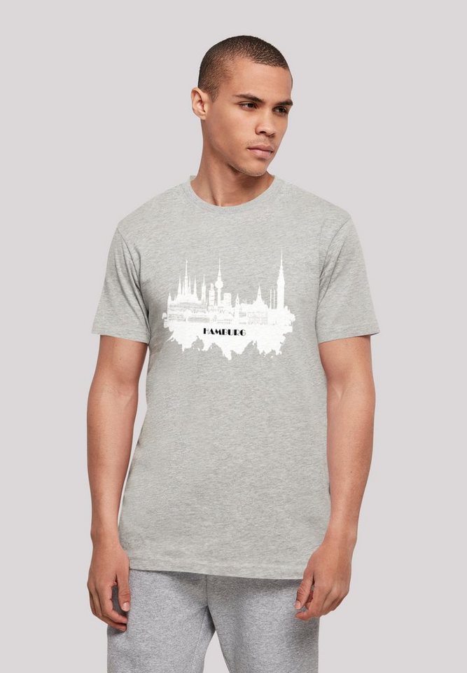 F4NT4STIC T-Shirt Cities Collection - Hamburg skyline Print von F4NT4STIC