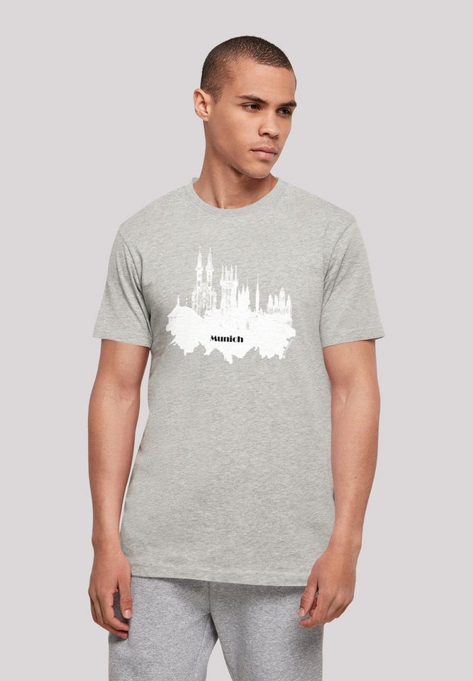 F4NT4STIC T-Shirt Cities Collection - Munich skyline Print von F4NT4STIC