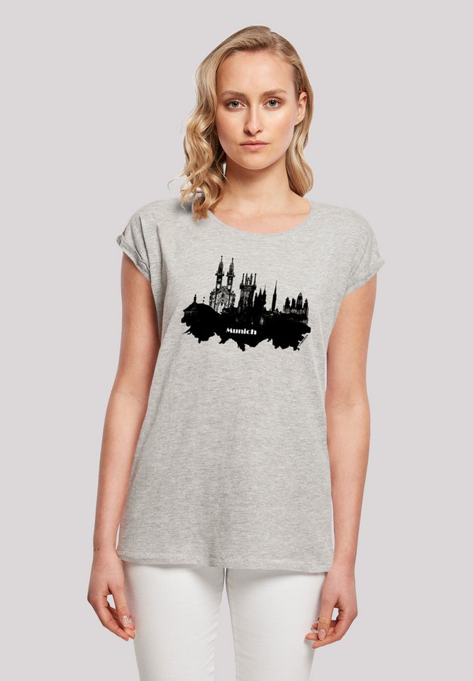F4NT4STIC T-Shirt Cities Collection - Munich skyline Print von F4NT4STIC