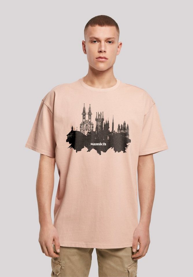 F4NT4STIC T-Shirt Cities Collection - Munich skyline Print von F4NT4STIC