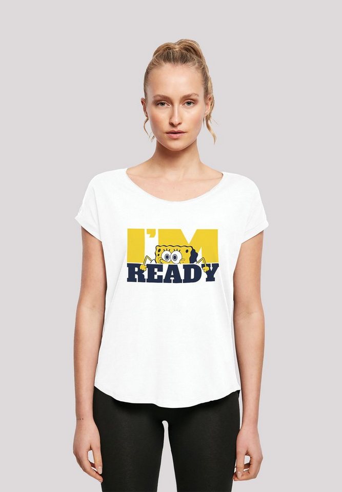 F4NT4STIC T-Shirt Spongebob Schwammkopf I'M READY - Ich bin bereit! Damen,Premium Merch,Lang,Longshirt,Bedruckt von F4NT4STIC