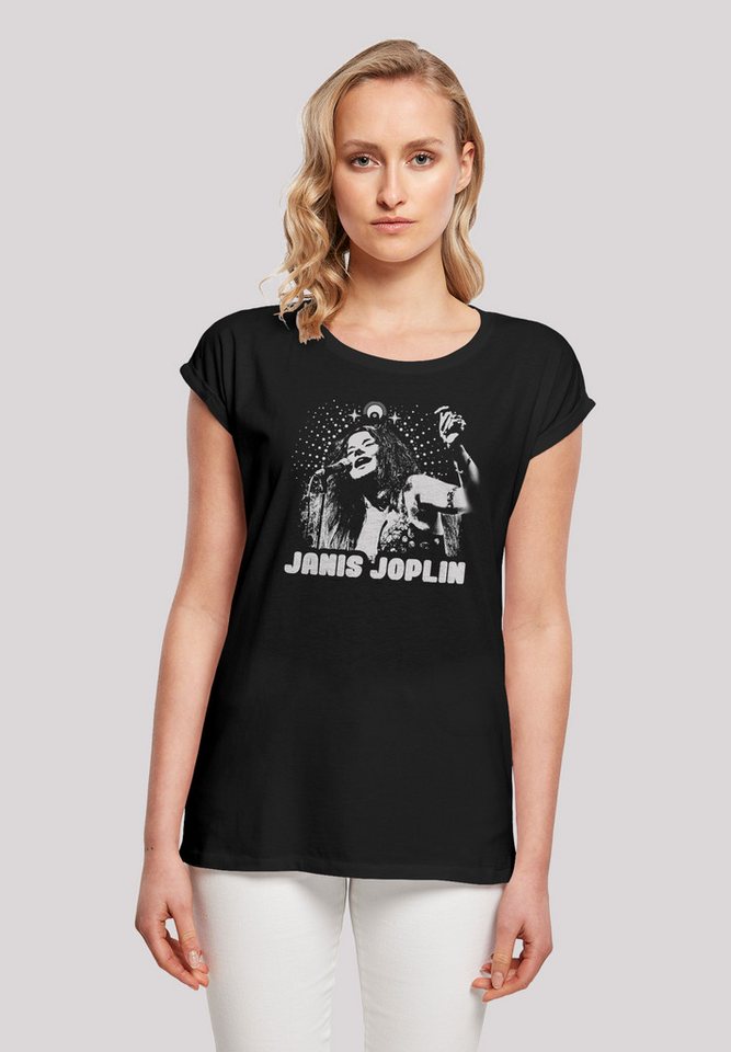 F4NT4STIC T-Shirt Janis Joplin Spiritual Mono' Print von F4NT4STIC
