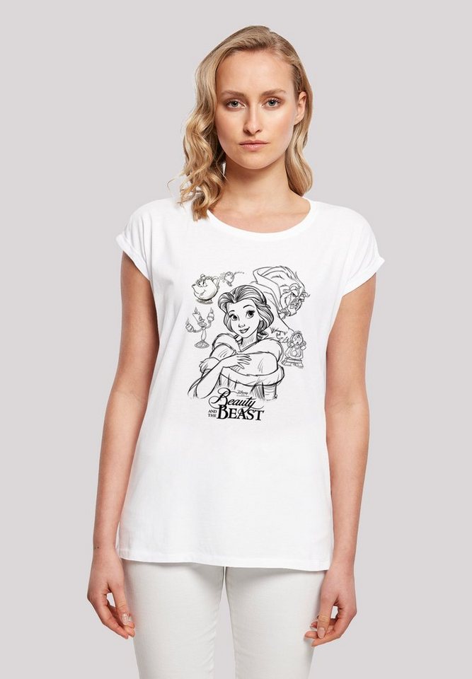 F4NT4STIC T-Shirt Disney Die Schöne und das Biest Collage Zeichnung Damen,Premium Merch,Regular-Fit,Kurze Ärmel,Bedruckt von F4NT4STIC