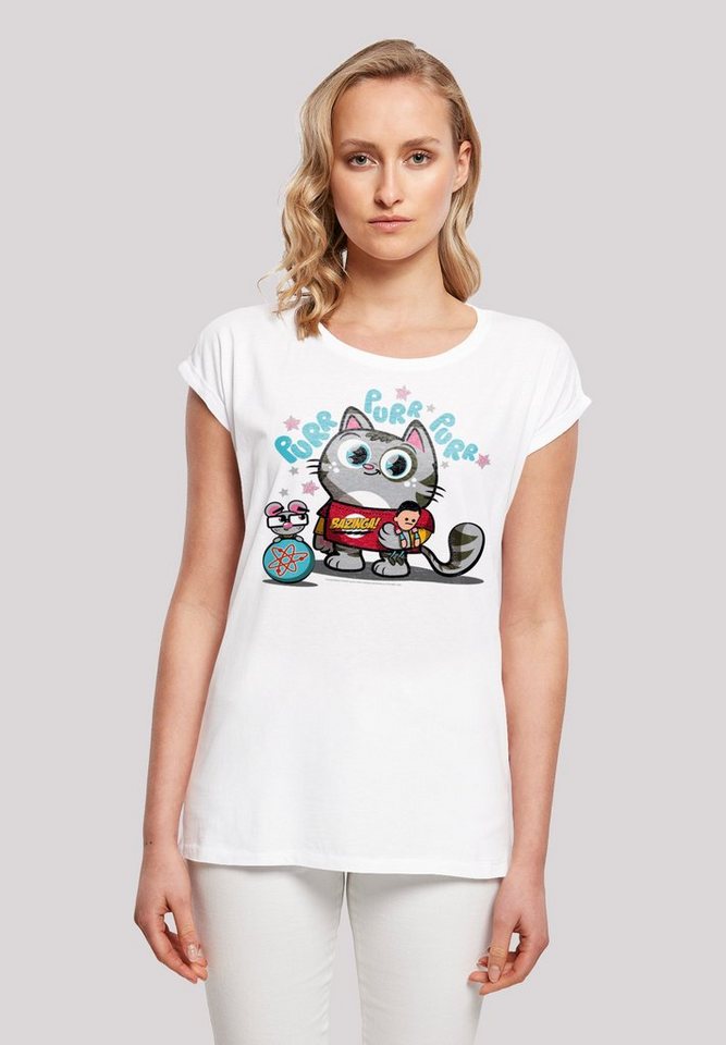 F4NT4STIC T-Shirt Extended Shoulder Shirt 'Big Bang Theory Bazinga Kitty' Damen,Premium Merch,Regular-Fit,Kurze Ärmel,Bedruckt von F4NT4STIC