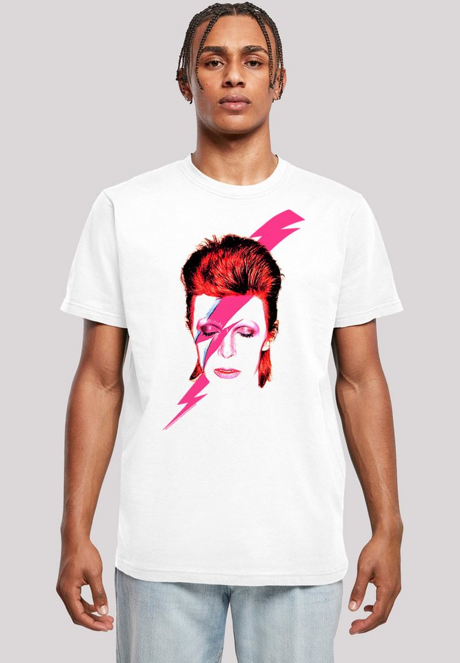 F4NT4STIC T-Shirt David Bowie Aladdin Sane Lightning Bolt Herren,Premium Merch,Regular-Fit,Basic,Bandshirt von F4NT4STIC