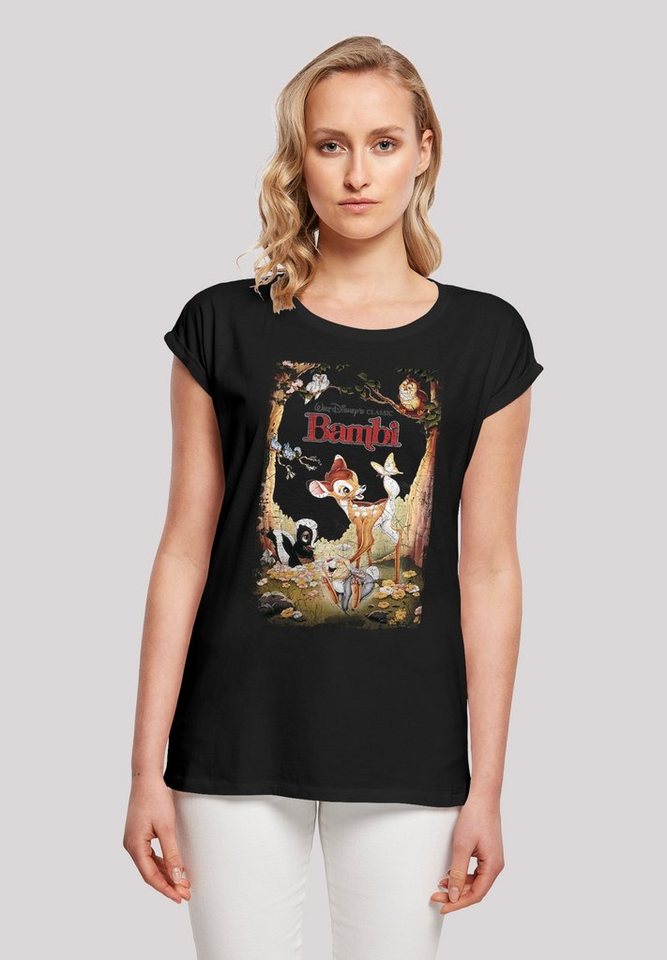 F4NT4STIC T-Shirt Disney Bambi Retro Poster Damen,Premium Merch,Regular-Fit,Kurze Ärmel,Bedruckt von F4NT4STIC